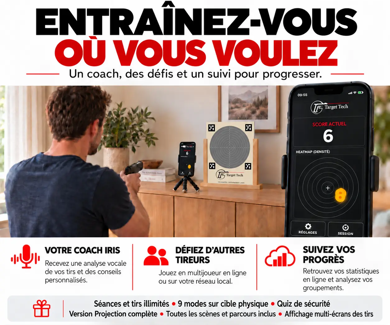 Entraînez-vous où vous voulez sur cible papier avec Target Tech