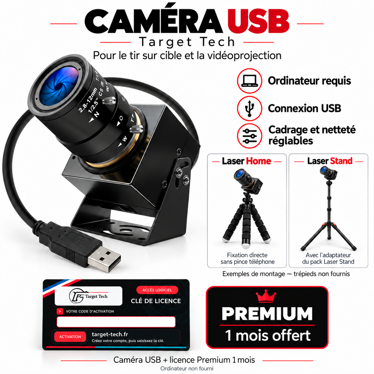Caméra USB pour Target Tech – Tir sur cible et vidéoprojection